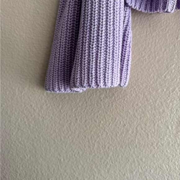 Free People Damsel Lavender Belle Sleeved Vneck Knit Pullover Sweater size small - Picture 8 of 12